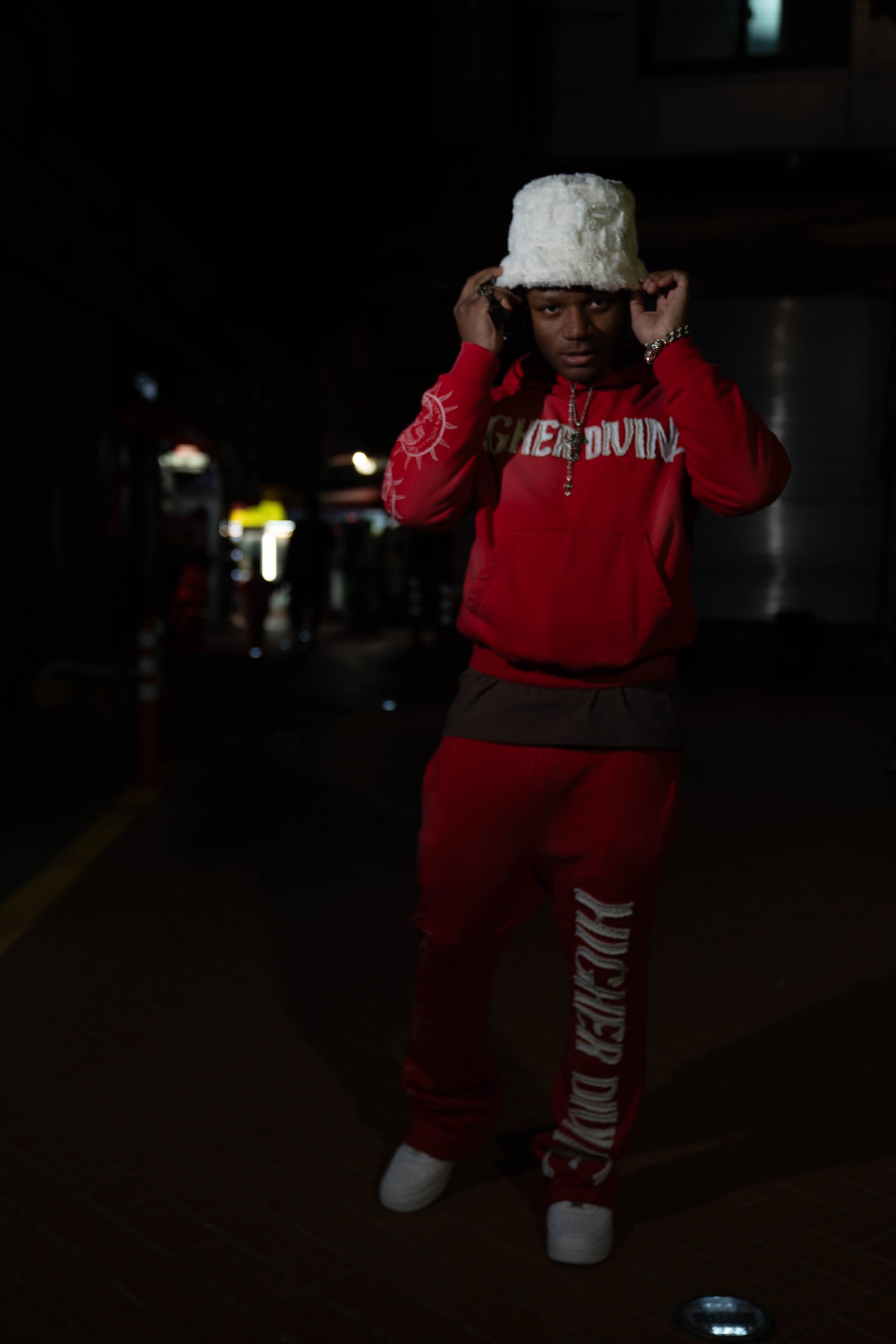 RED “CYCLE OF LIFE” SWEATSUIT